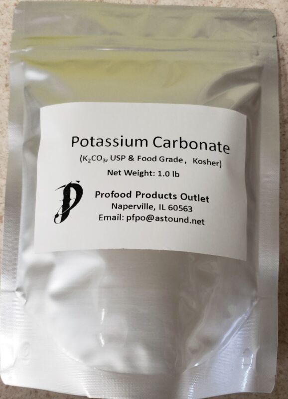 Potassium Carbonate (K2co3), Usp& Food Grade, 99.5% Purity! 1.0 Lb Pouch