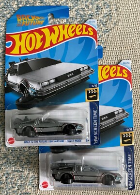 HOT WHEELS BACK TO THE FUTURE TIME MACHINE HOVER MODE Lot of 2 DeLoreans