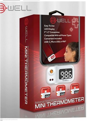 B Well Universal Smartphone Forehead Mini Thermometer