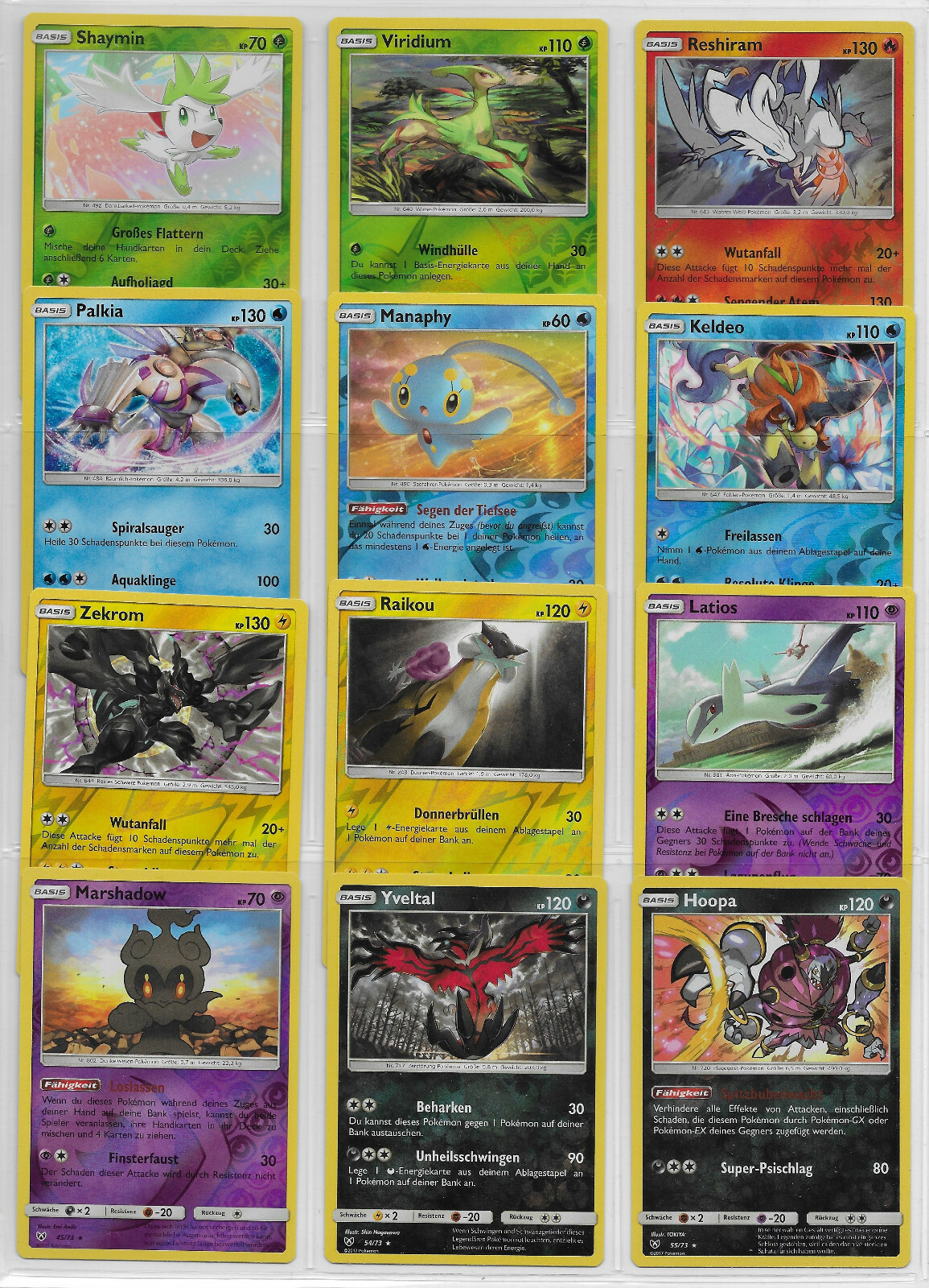 Lot -Schimmernde Legenden 2017 - 12 x Rare Reverse Holo - Pokemon -Deutsch- Mint