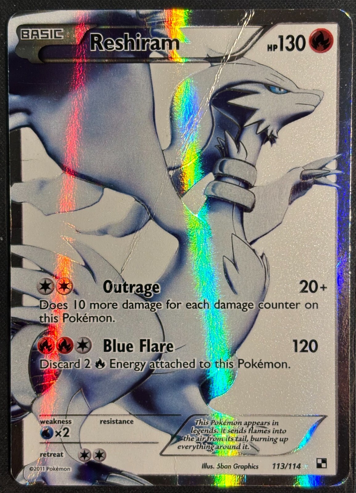 Pokemon TCG Reshiram - Black & White 113/114 Ultra Rare Full