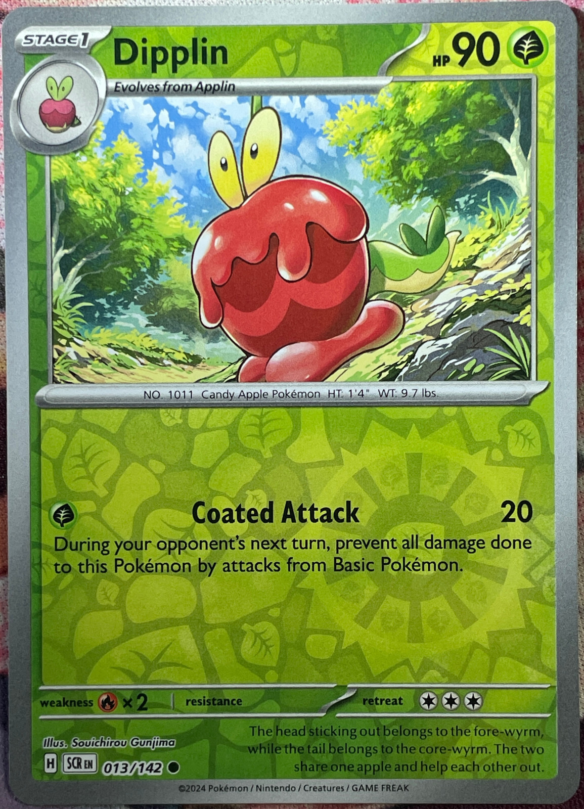 Dipplin Reverse Holo - 013/142 - Stellar Crown Pokemon 2024