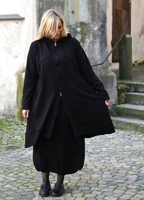 ELLI ELLI - LAGENLOOK SWEAT MANTEL GR 44 BIS 56 - SCHWARZ