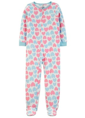 

ОДЕЯЛО CARTERS 1PC СЕРДЕЧКИ ДЛЯ НОГ УЮТНАЯ ФЛИСОВАЯ ПИЖАМА ДЛЯ ДЕВОЧЕК Размер 5, Pink/blue/white