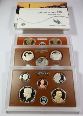 2016 S | Proof Clad Complete 13 Coin Set w Box & COA #45921Y