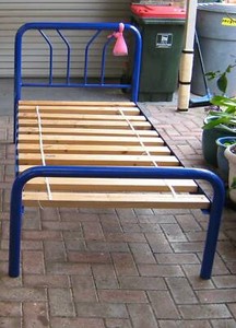 STEEL SINGLE BED WITH WOODEN SLATS | Beds | Gumtree ...