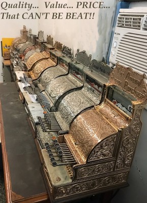 RARE Ornate Polished Red Brass ('Bronze') National Cash Register 