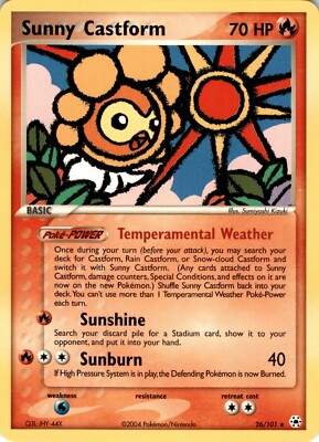 English Pokemon 2004 EX Hidden legends nm 26 /103 Sunny Castform