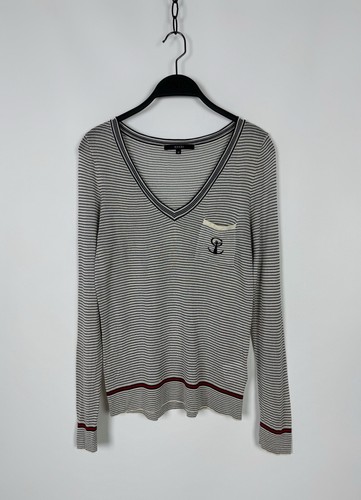 GUCCI Vネックセーター ヴィンテージ Y2K Vintage Gucci Sailor Stripe Silk V-Neck Sweater | eBay