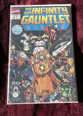 The INFINITY GAUNTLET #1 Signed by Jim Starlin on first page. 1991 Marvel Comics