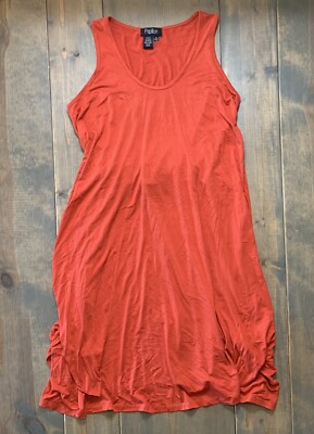 Papillon Women's Sleeveless Solid Orange Summer Dress Size: M