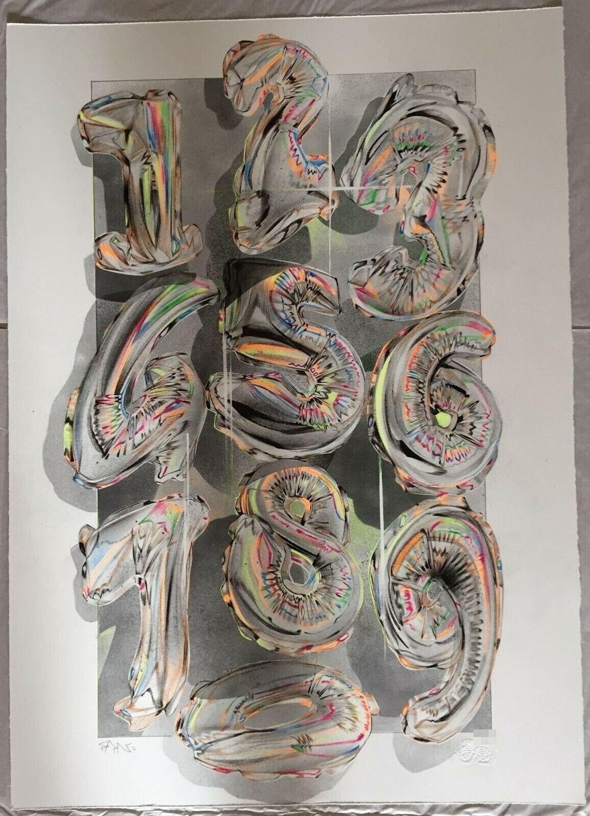 Fanakapan - Numbers (light) limited edition art print signed