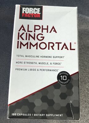 Force Factor Alpha King Immortal 180 Capsules Exp 03/2026
