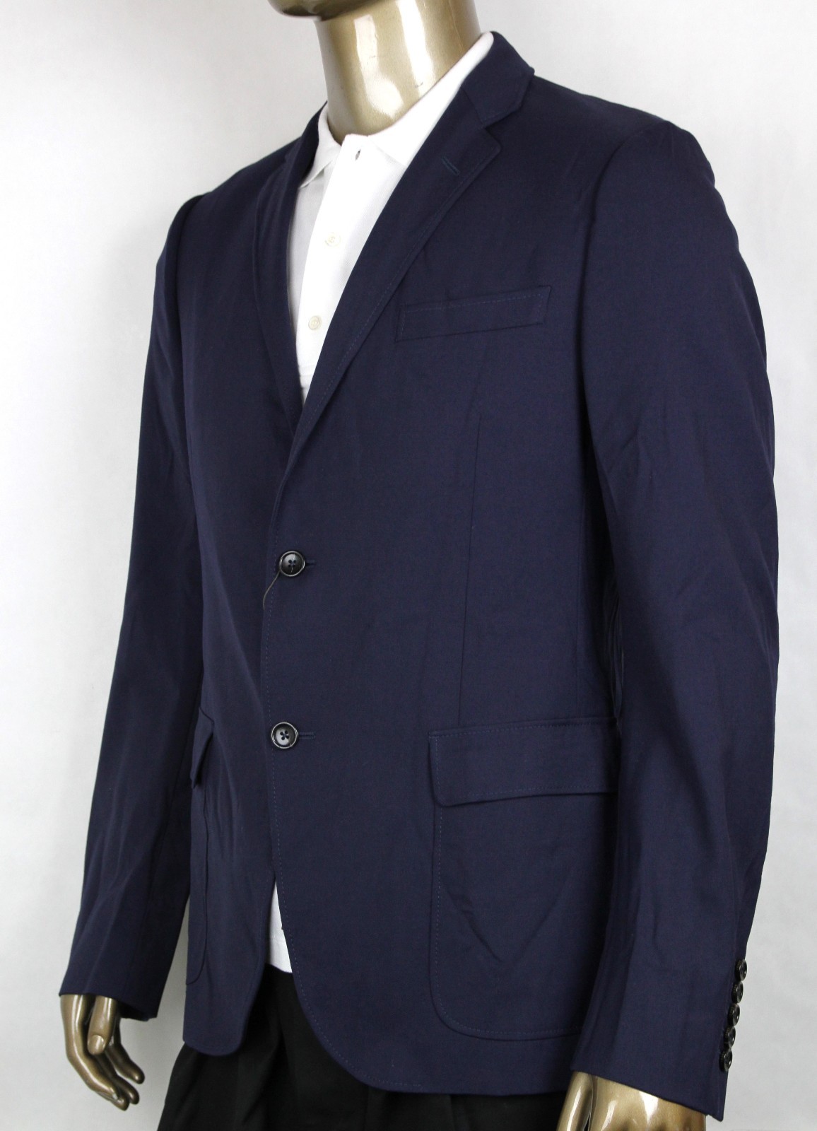 Pre-owned Gucci $1860  Men's Blue Poly/wool/elastane Formal Jacket 2 Buttons 398953 4379