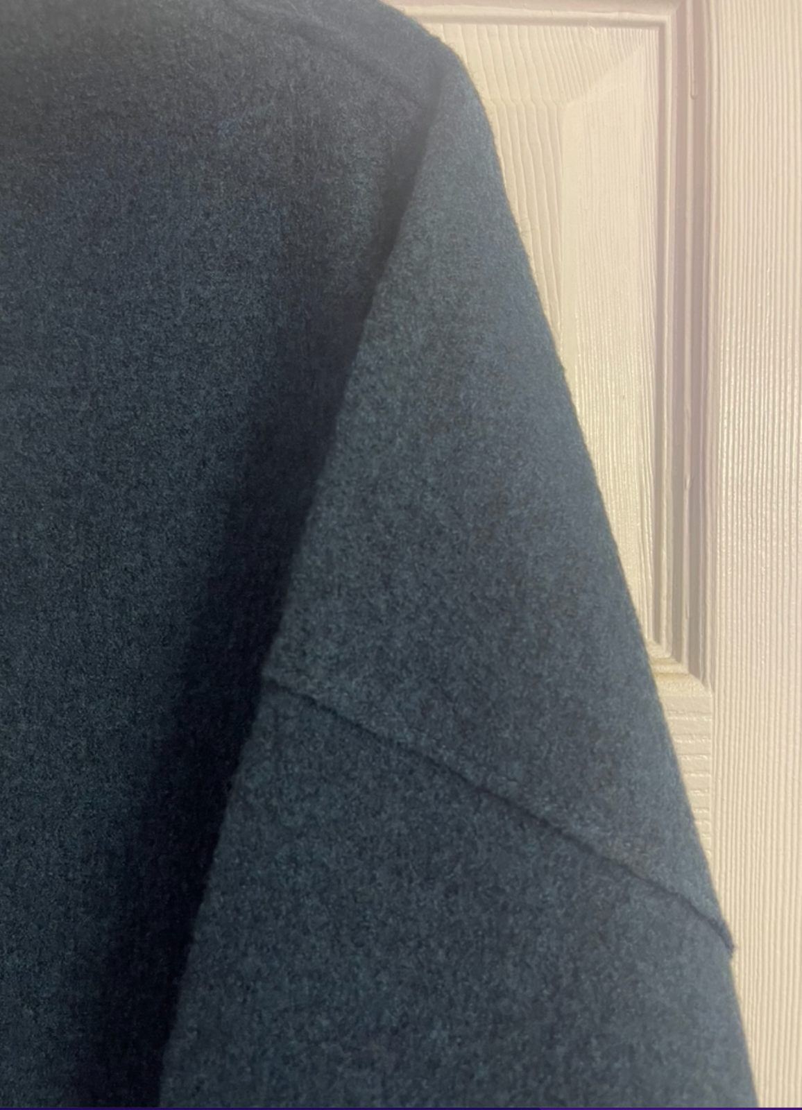 Pre-owned Eileen Fisher $298  Alpine Lightweight Boiled Wool Funnel Neck Tunic 1x In Blue