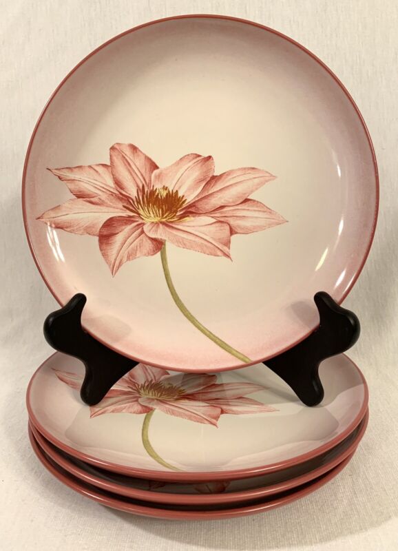Noritake Colorwave Red Raspberry Clematis Accent Salad Plate 8 3/8" Set of 4