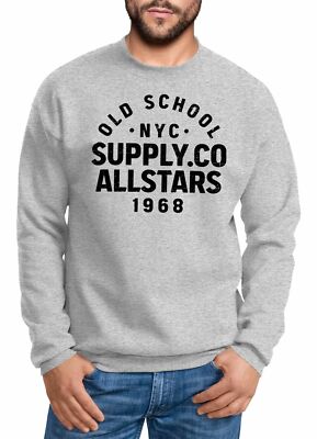 Sweatshirt Herren Bedruckt Schriftzug Oldschool NYC New York City Allstars