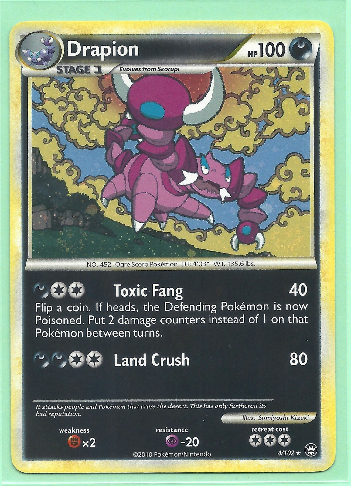 2010 DRAPION 4/102 HeartGold SoulSilver TRIUMPHANT POKEMON 2010 DRAPION 4/102 HeartGold SoulSilver TRIUMPHANT POKEMON