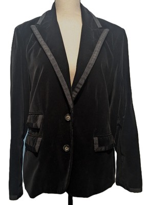 George by Mark Eisen Size 14 Black Velvet Jacket Blazer Pockets Soft Stunning