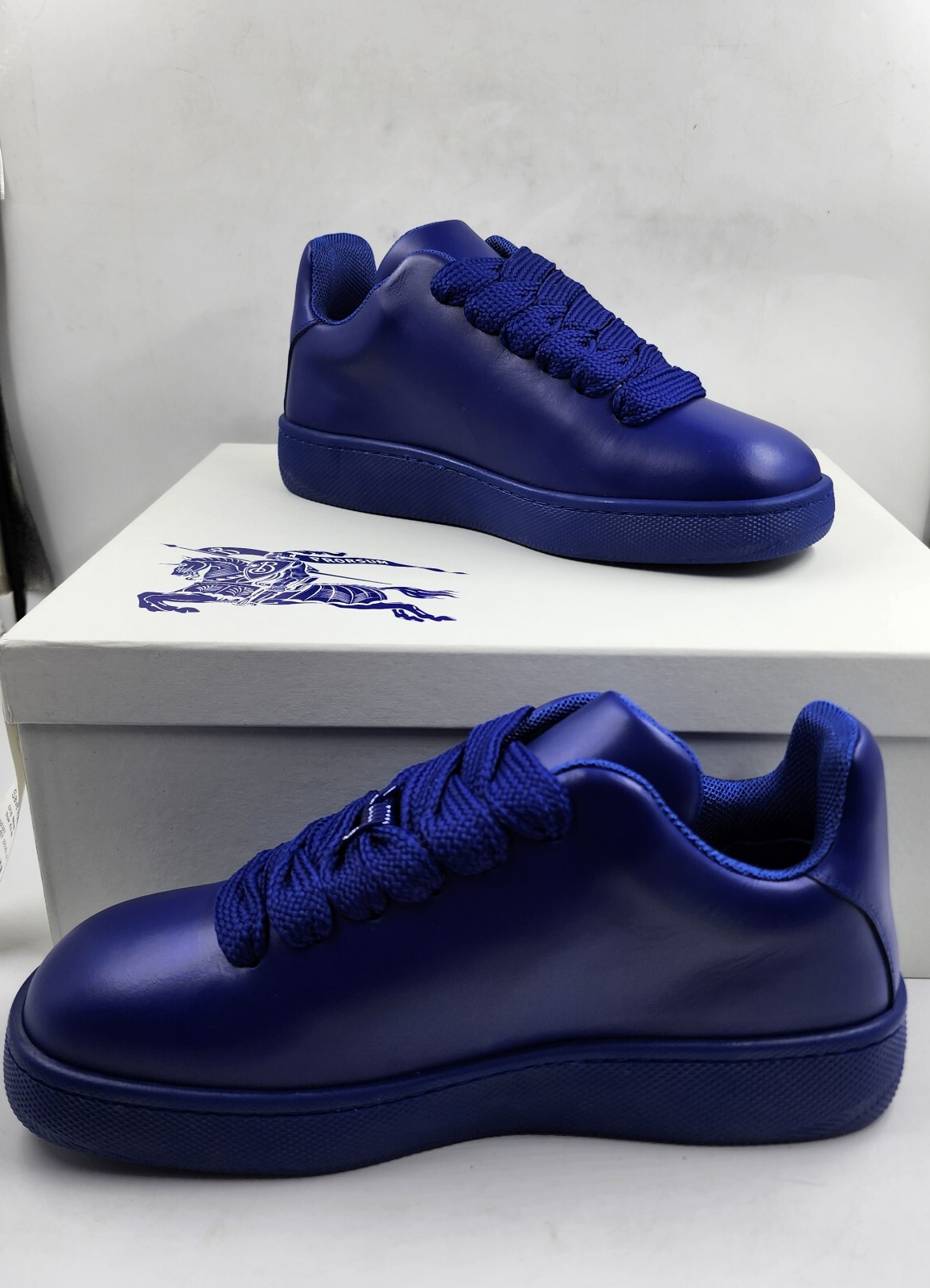 Burberry Leather Box Low-Top Sneakers Men's 41/8 US Knight Round Toe Lace Up - Picture 6 of 17