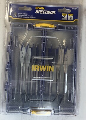 IRWIN INDUSTRIAL TOOL COMPANY SPEEDBOR SET 8PC Wood Spade Bit Set With Case