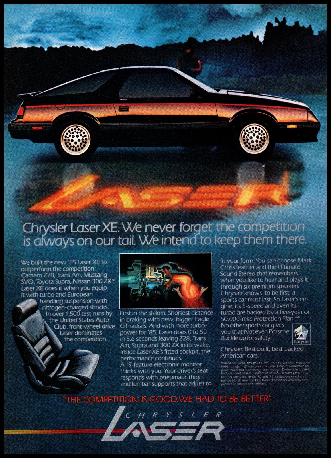 1985 Chrysler Laser XE 2 Door Hatchback Sports Car Vintage