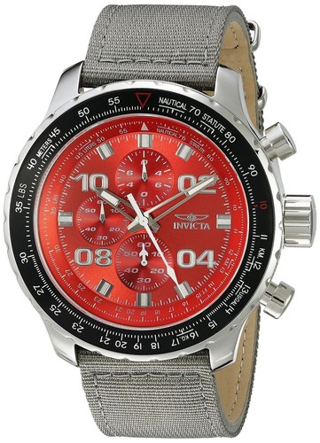 Invicta 18780 Aviator Men'S 50mm Chronograph Stainless Steel Red Dial Watch