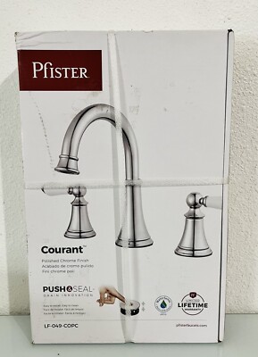 Pfister Courant 8 in. 2-Handle Bathroom Faucet in Chrome w/ White Handles