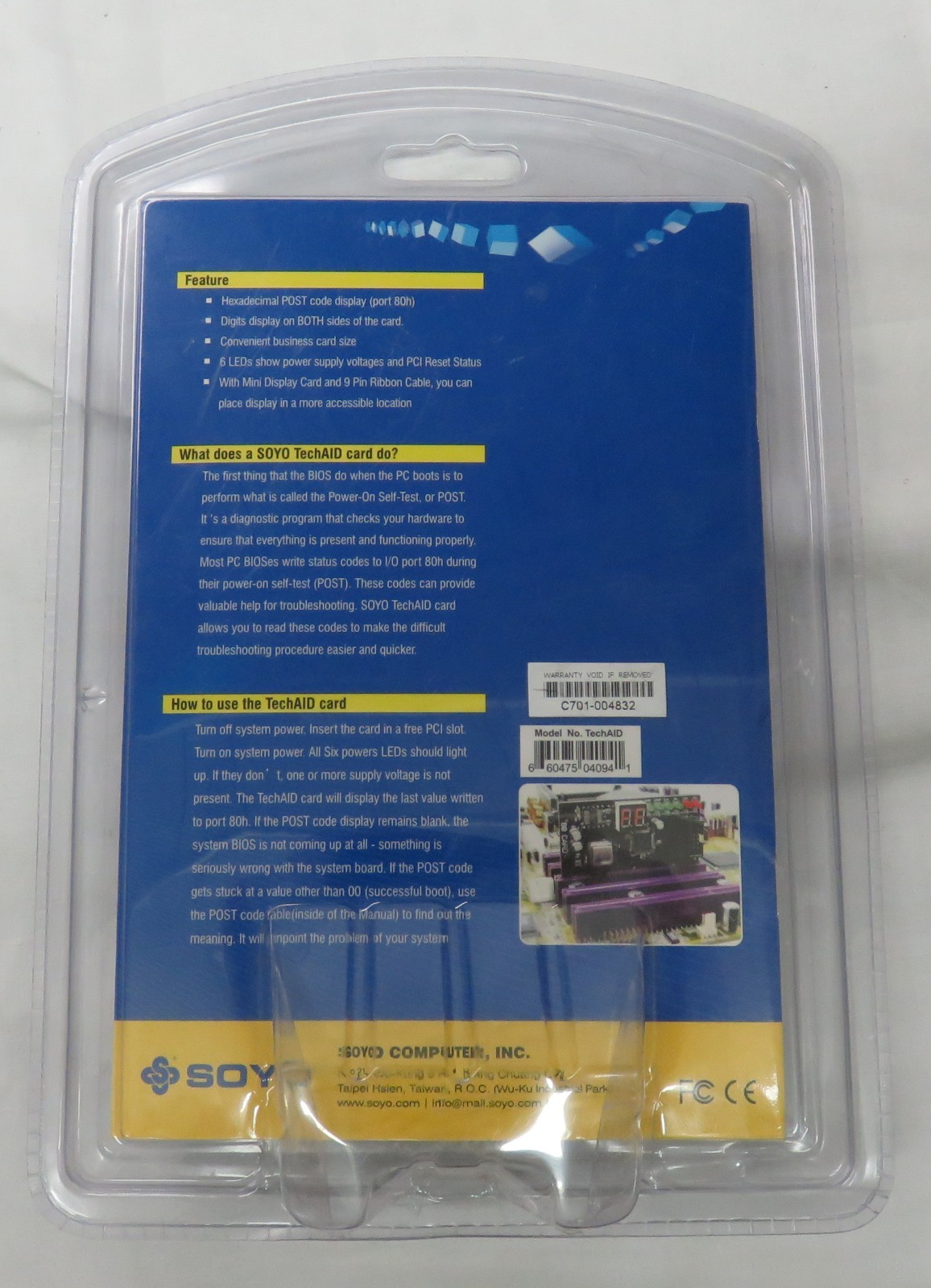 soyo TechAid Diagnostic Card User Manual - Diagnostic Program Checks Hardware -