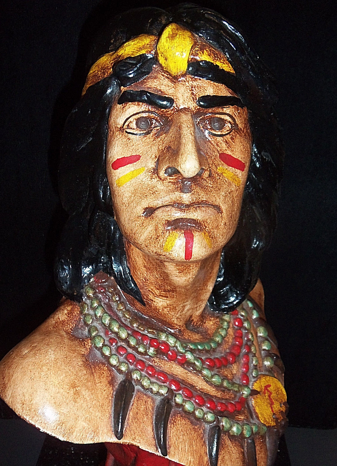 ANTIQUE CIGAR STORE INDIAN HIAWATHA BUST 20