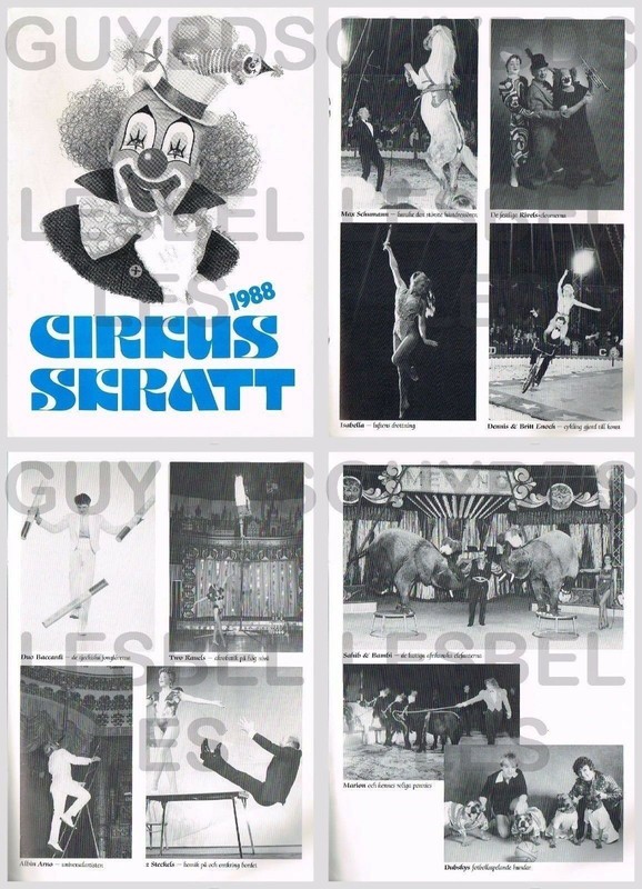 Programme Cirque/Circus Program/Programm  1988  Cirkus Skratt Suede/Sverige