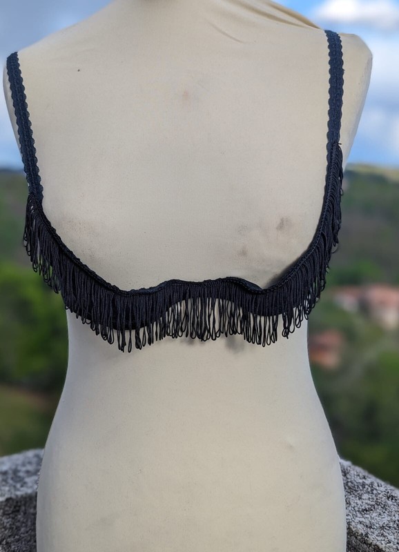 black fringe bralette