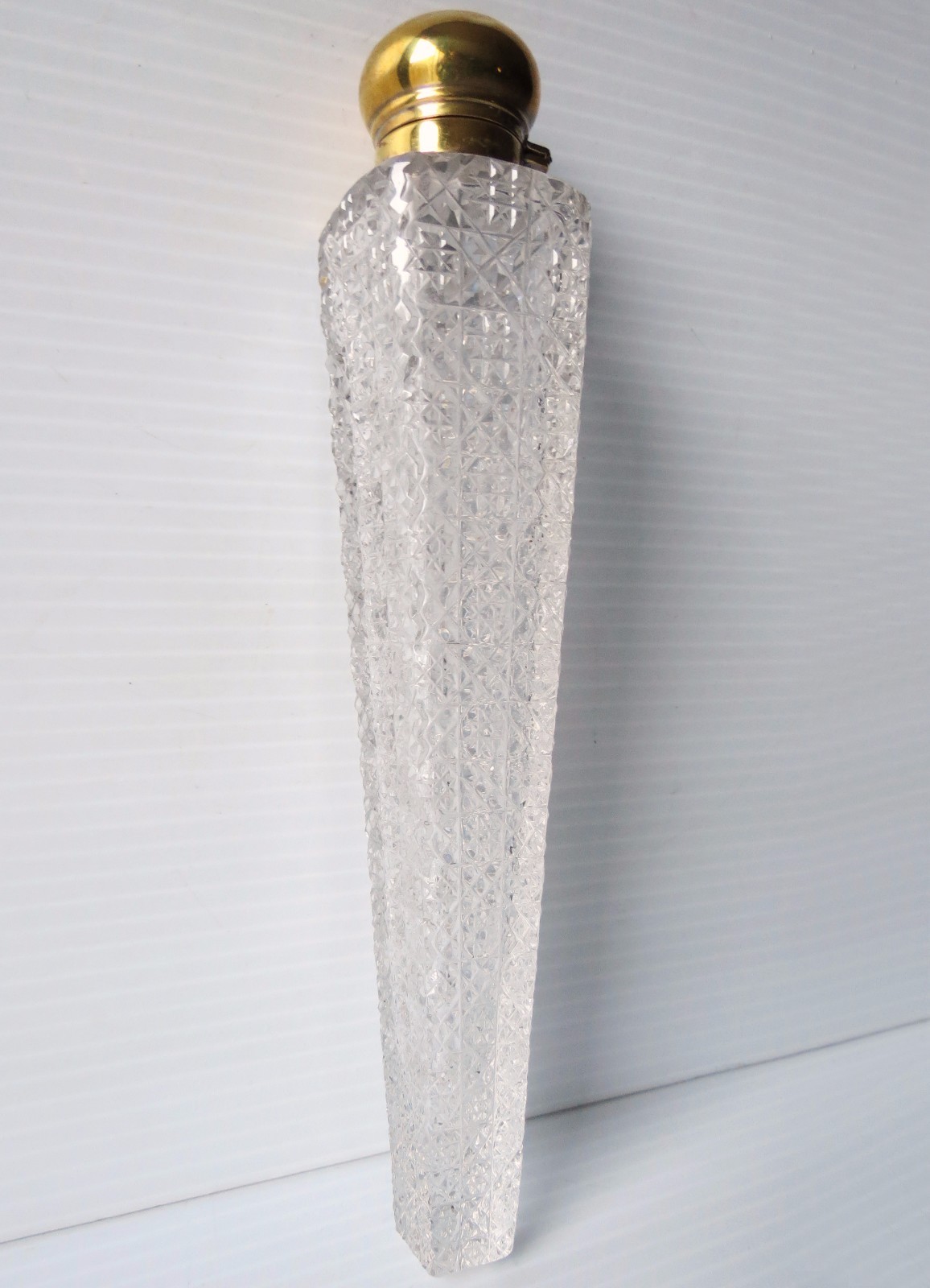 Antique Large Cut Glass Lay-Down SCENT/ PERFUME BOTTLE 7 1/2