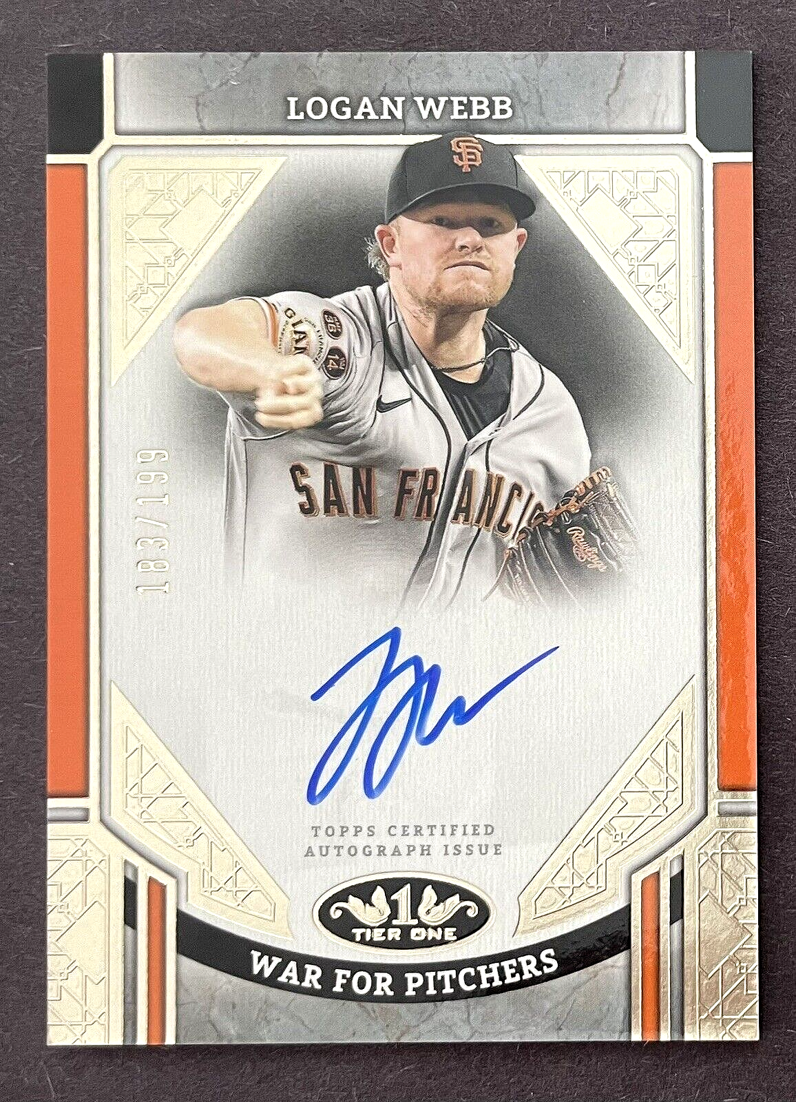 Logan Webb Autograph サイン 2023 Topps　オート Autographed Logan Webb 2023 Topps Chrome Card PSA Signed
