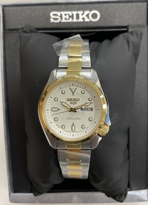 Seiko Women's 5 Sports Automatic Two-Tone Steel Watch SRE004 Made In Japan New