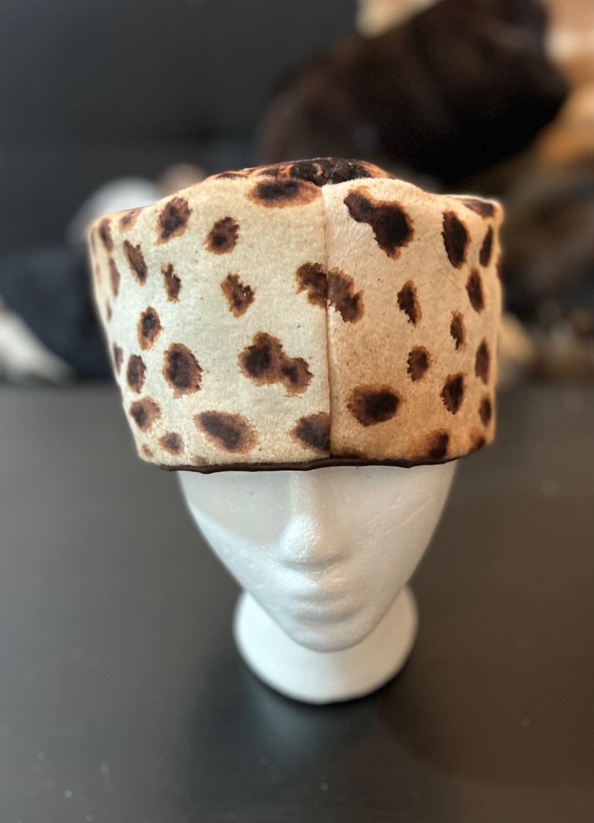 Realistic Ocelot Fur (Printed Goat) Hat Size M Silk Lining | eBay