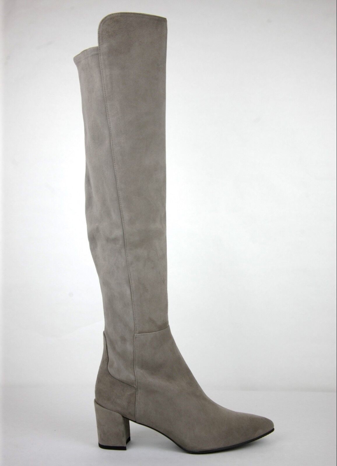 Pre-owned Stuart Weitzman $765  Taupe Suede Allwayhunk Over-the-knee Boot In Brown