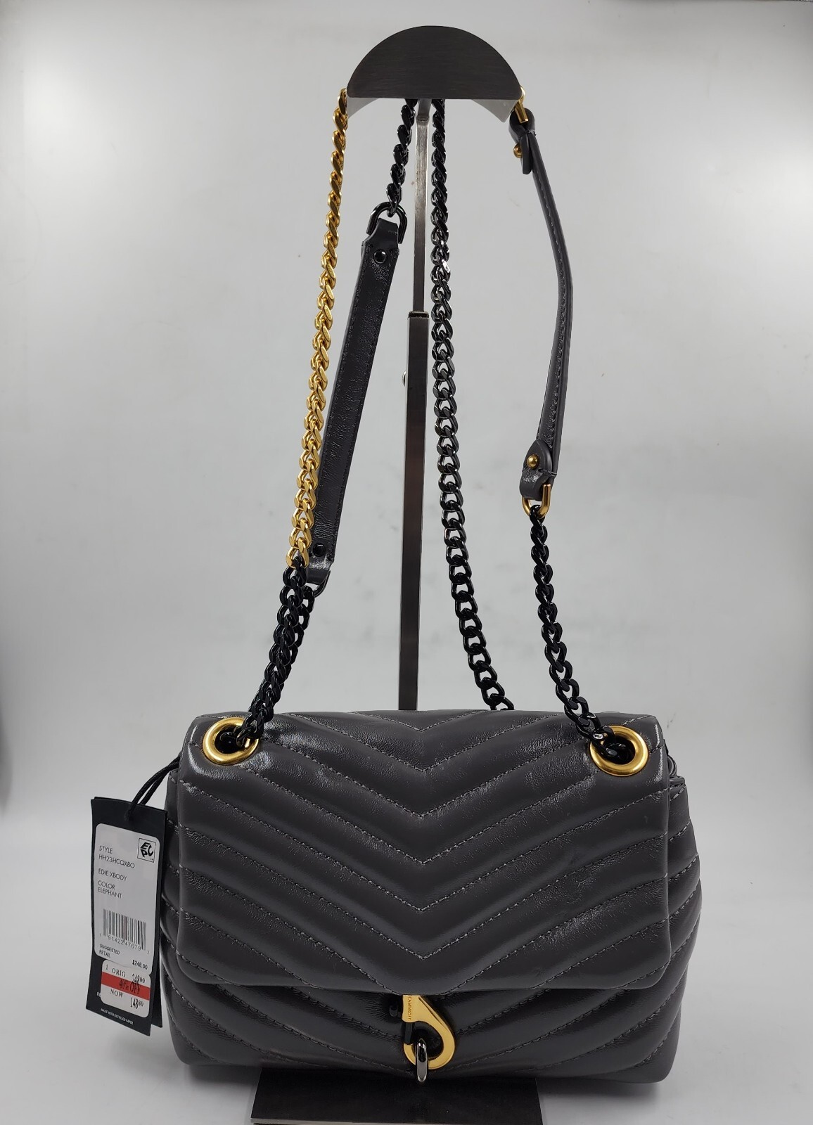 Rebecca Minkoff Edie Crossbody Bag Women's OS Elephant Magnetic Snap Closure - Picture 2 of 19