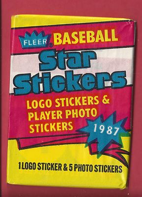1987 FLEER STAR STICKERS BASEBALL Wax Pack - 5 cards per pack