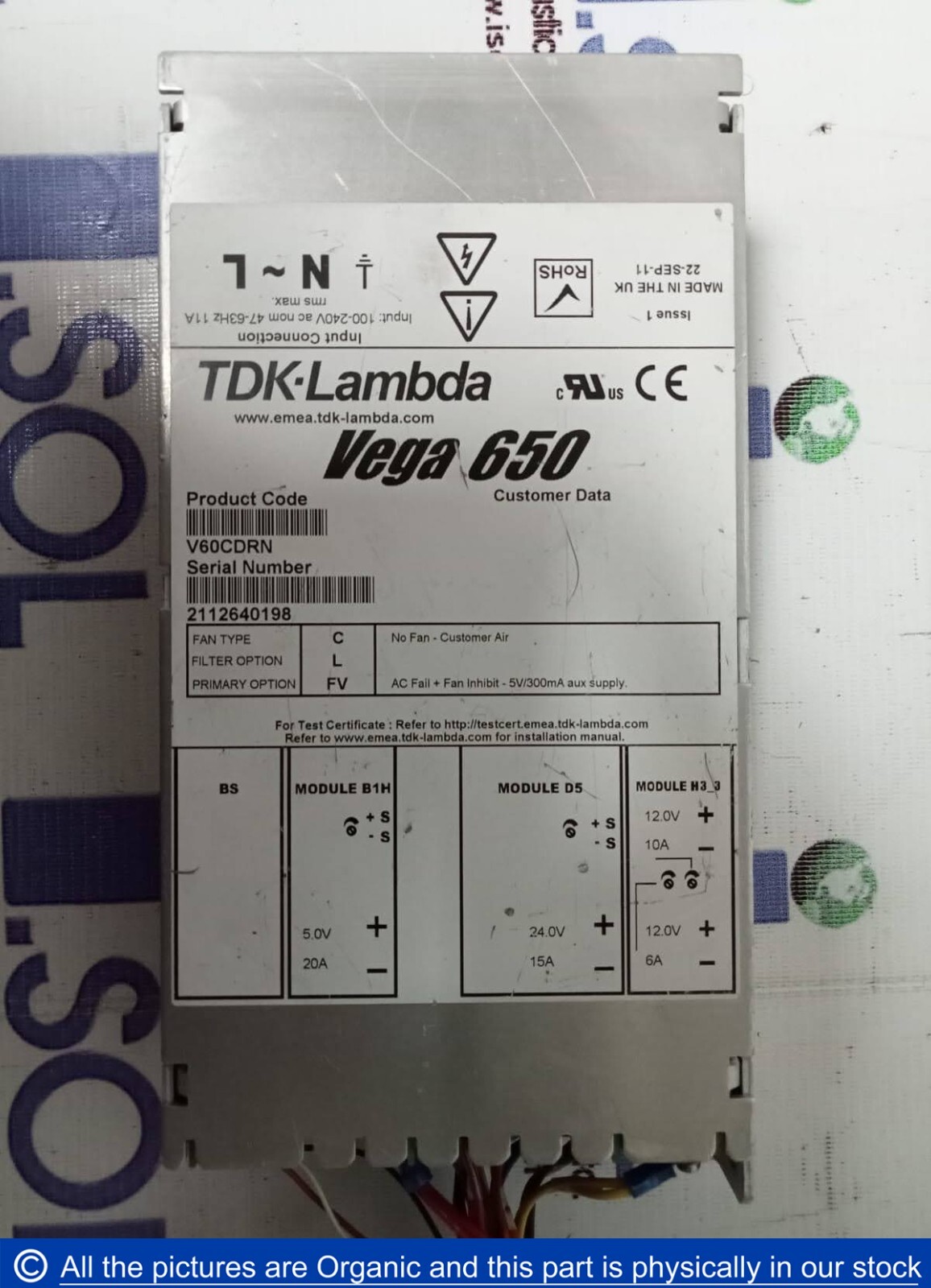TDK-Lambda Corporation Vega 650 V60CDRN Power supply With