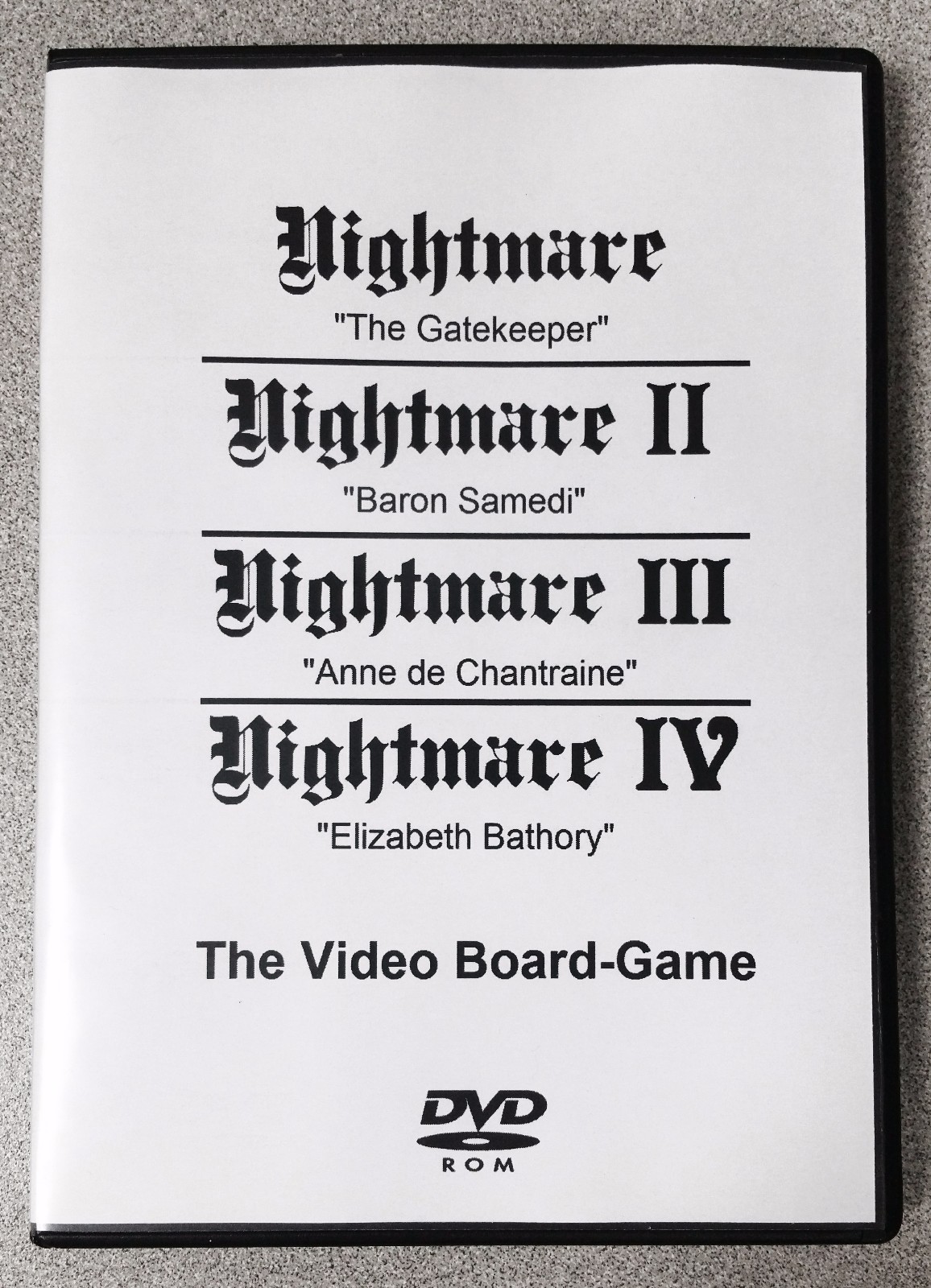 Nightmare I II III & IV / 1 2 3 & 4 Video Board Game Video Tape DVD Combo Pack!
