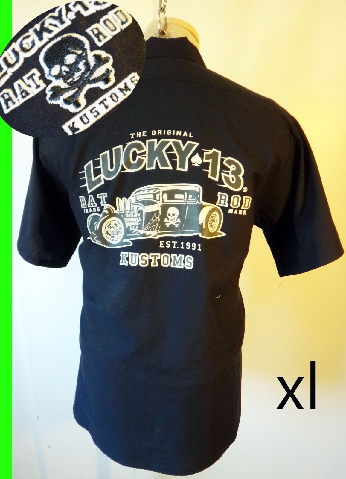 Men's Lucky 13 Rockabilly Hot Rod Rat XL mechanic kustom