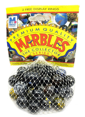 Net Bag 36 Galaxies Glass Mega Marbles Collector Series Vacor also called Galaxy