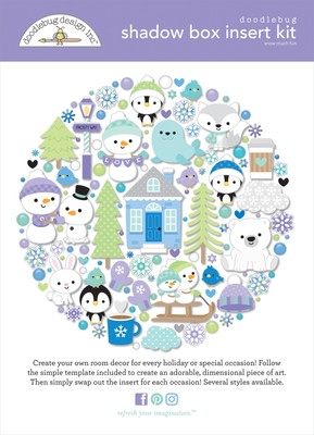 Doodlebug Design Shadow Box Insert Kit-Snow Much Fun DB8395