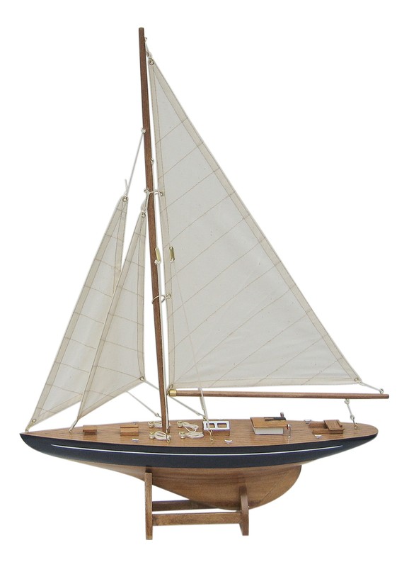 Segel-Yacht Modellschiff Holz 40x55cm Sea4you Maritime Dekoration