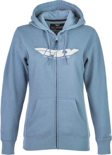 Fly Racing Women's Corporate Zip Up Hoodie Light Blue Md | eBay