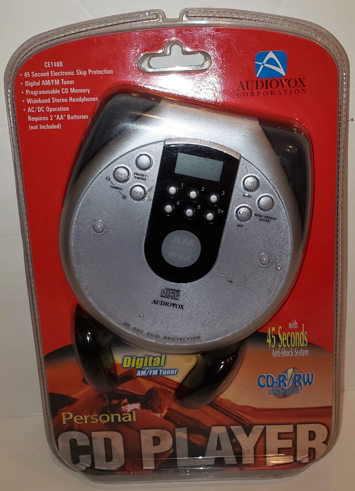NEW) Audiovox Portable Radio CD Player CE148B Digital AM/FM
