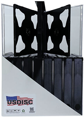 USDISC CD Jewel Cases Chubby 24mm, Quintuple 5 Disc (Black) Lot