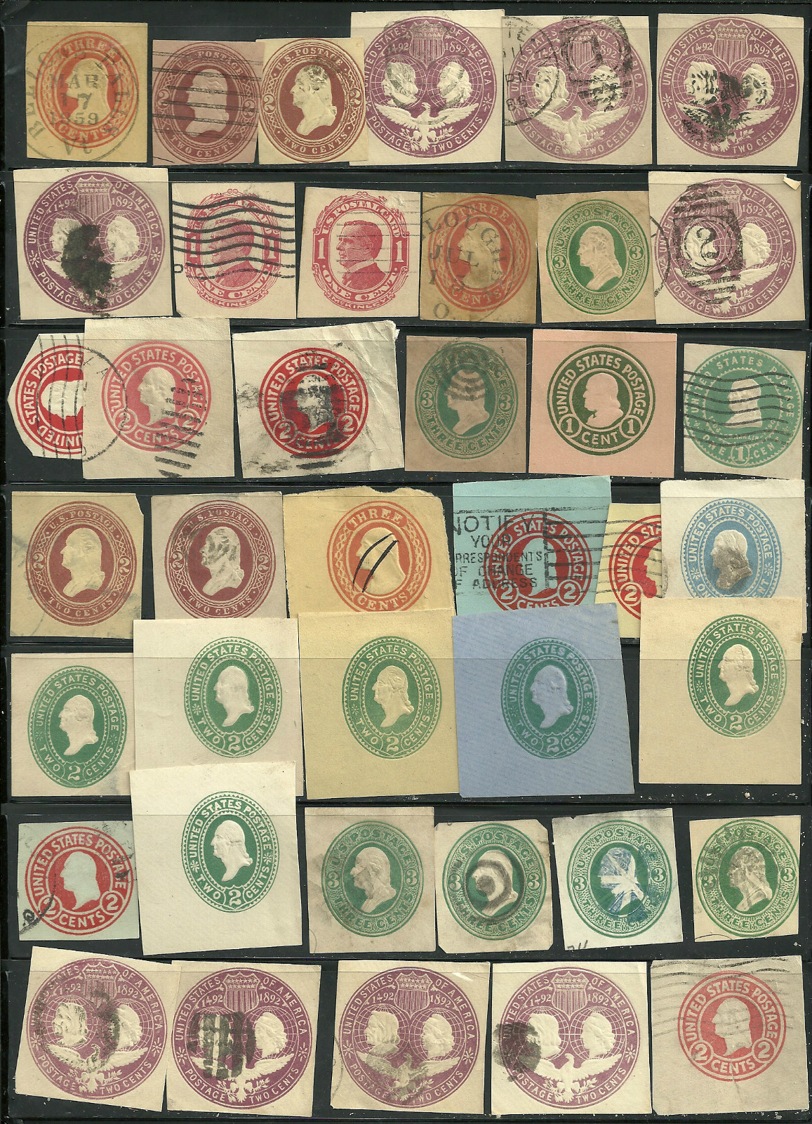 1861 US Large collection of rare old Cut Square Stamp & envelope