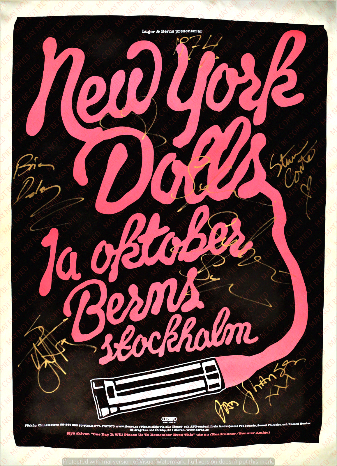 New York Dolls Signed Concert Poster Johnny Thunders Jerry Nolan Signed のebay公認海外通販 セカイモン